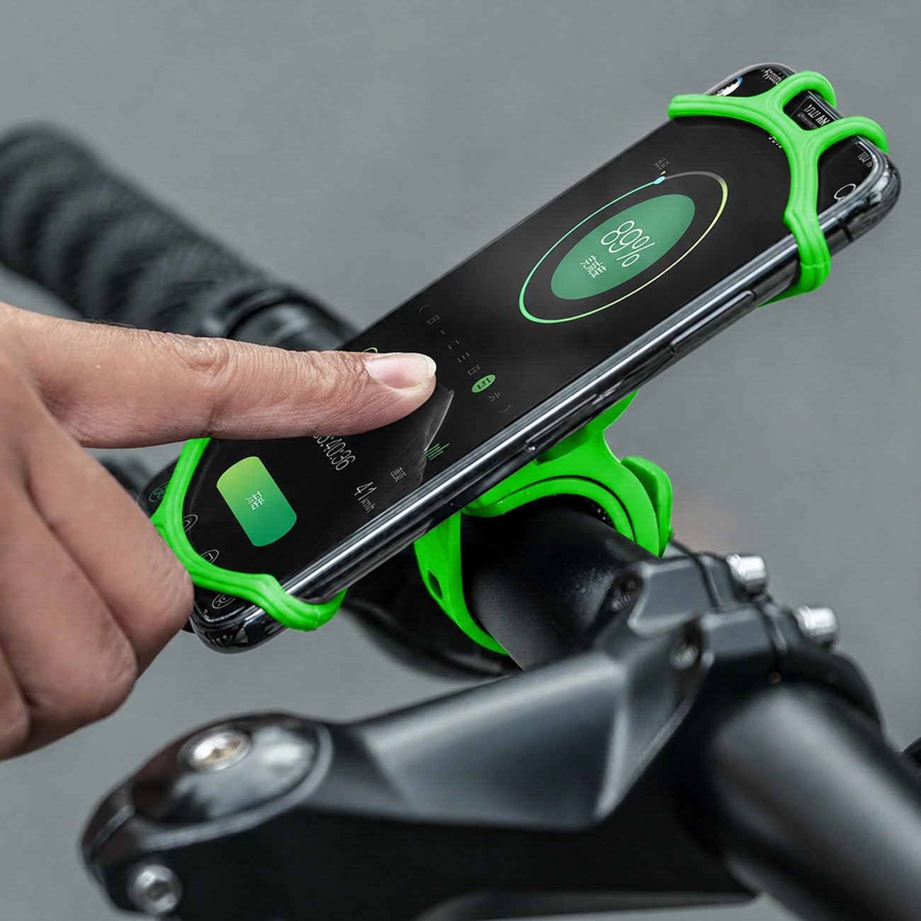 Rockbros LF436 telefonholder til styrklemme – grøn