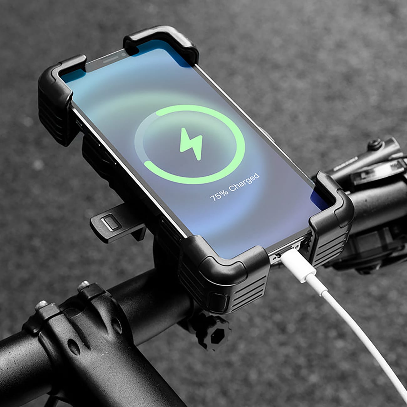 Rockbros HW-117 telefonholder til styrklemme – sort og grå