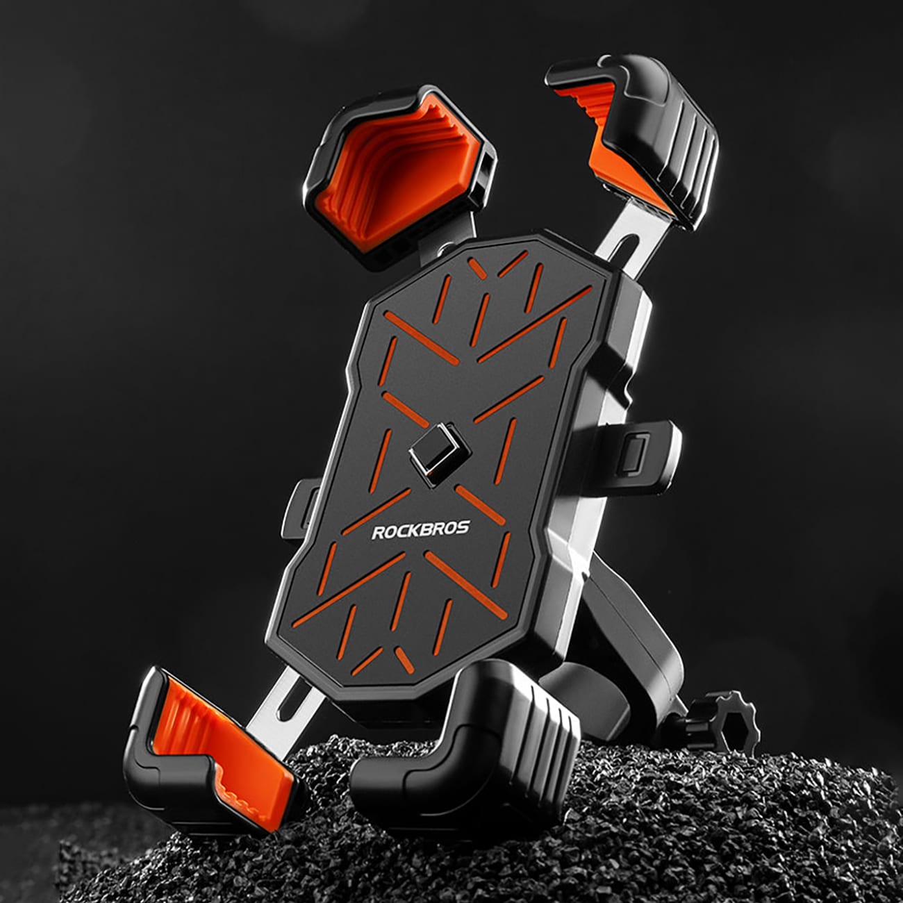 Rockbros HW-117 telefonholder til styrklemme – sort og orange