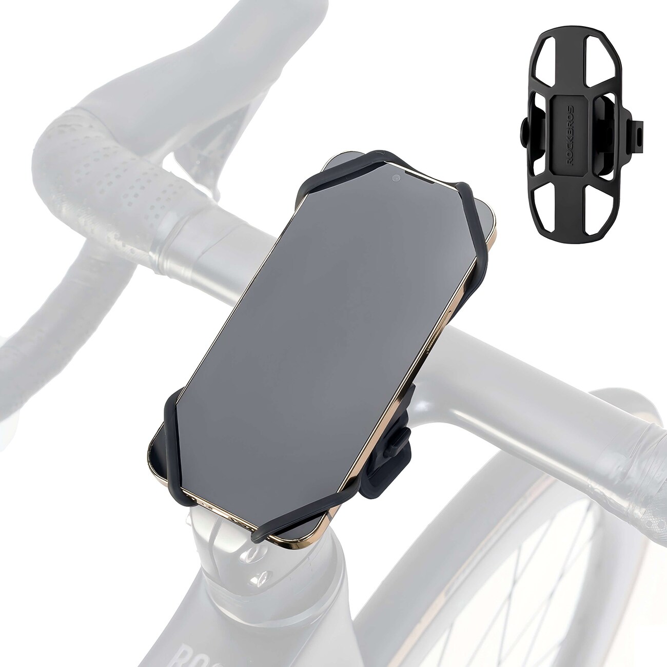 Rockbros 250015001 telefonholder med silikoneklemme – sort