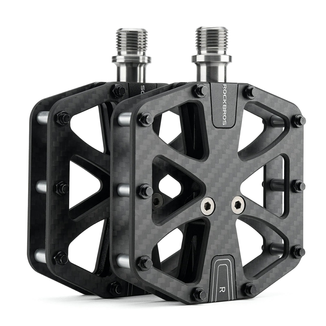Rockbros C525 platformspedaler i kulfiber – sort
