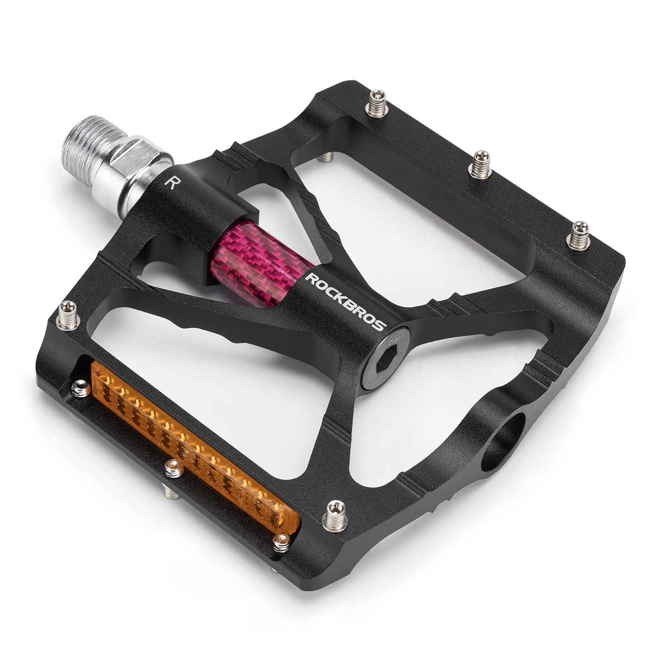 Rockbros K307PT reflekterende platformspedaler i aluminium til cykler – sort