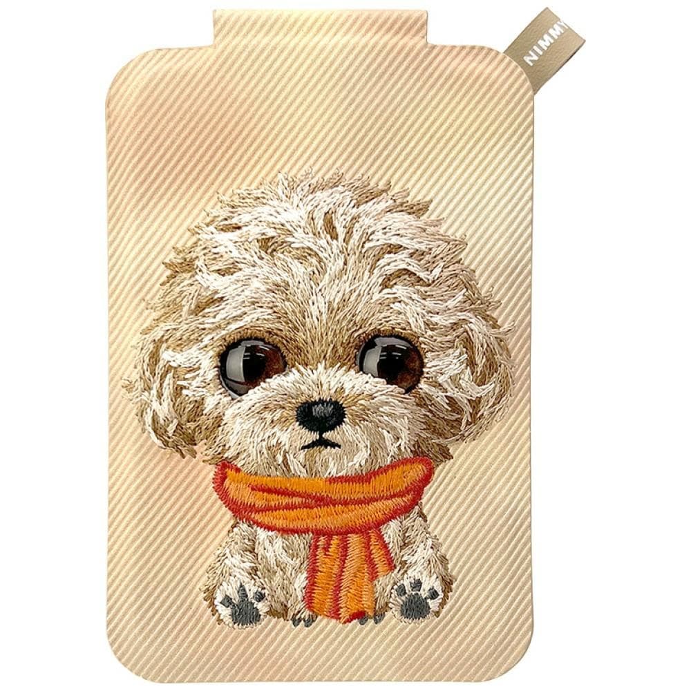 Nimmy New Big-Eye Cute Pets 2.0 Magnetisk tegnebog med hundemotiv og telefonholder – brun