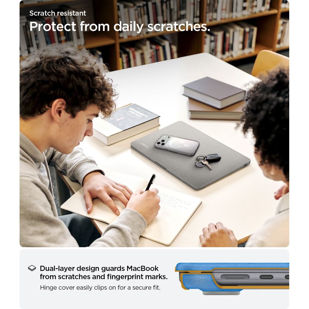 Spigen Urban Fit-etui til MacBook Air 13" 2023 / 2024 / 2025 2026 – Grå
