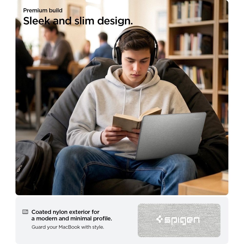 Spigen Urban Fit-etui til MacBook Air 15" 2023 / 2024 / 2025 / 2026 – Grå