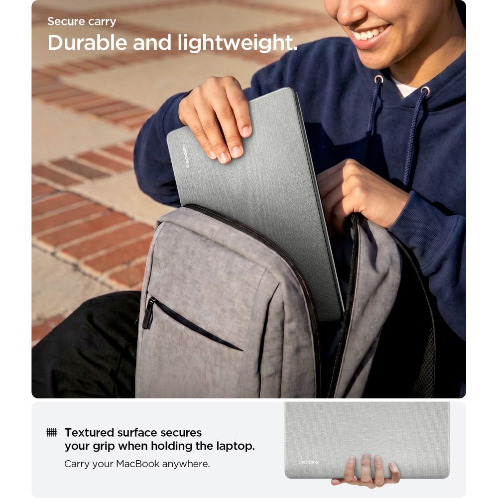 Spigen Urban Fit-etui til MacBook Air 15" 2023 / 2024 / 2025 / 2026 – Grå