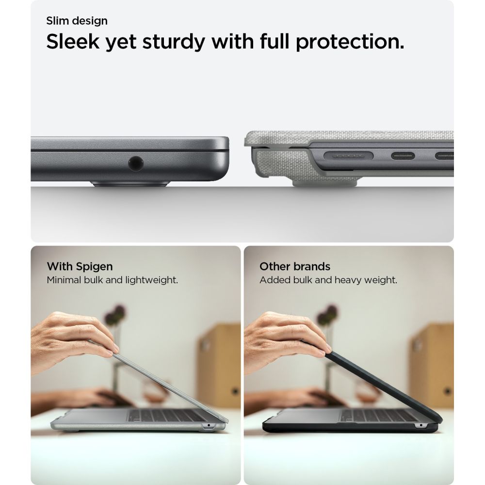 Spigen Urban Fit-etui til MacBook Air 15" 2023 / 2024 / 2025 / 2026 – Grå