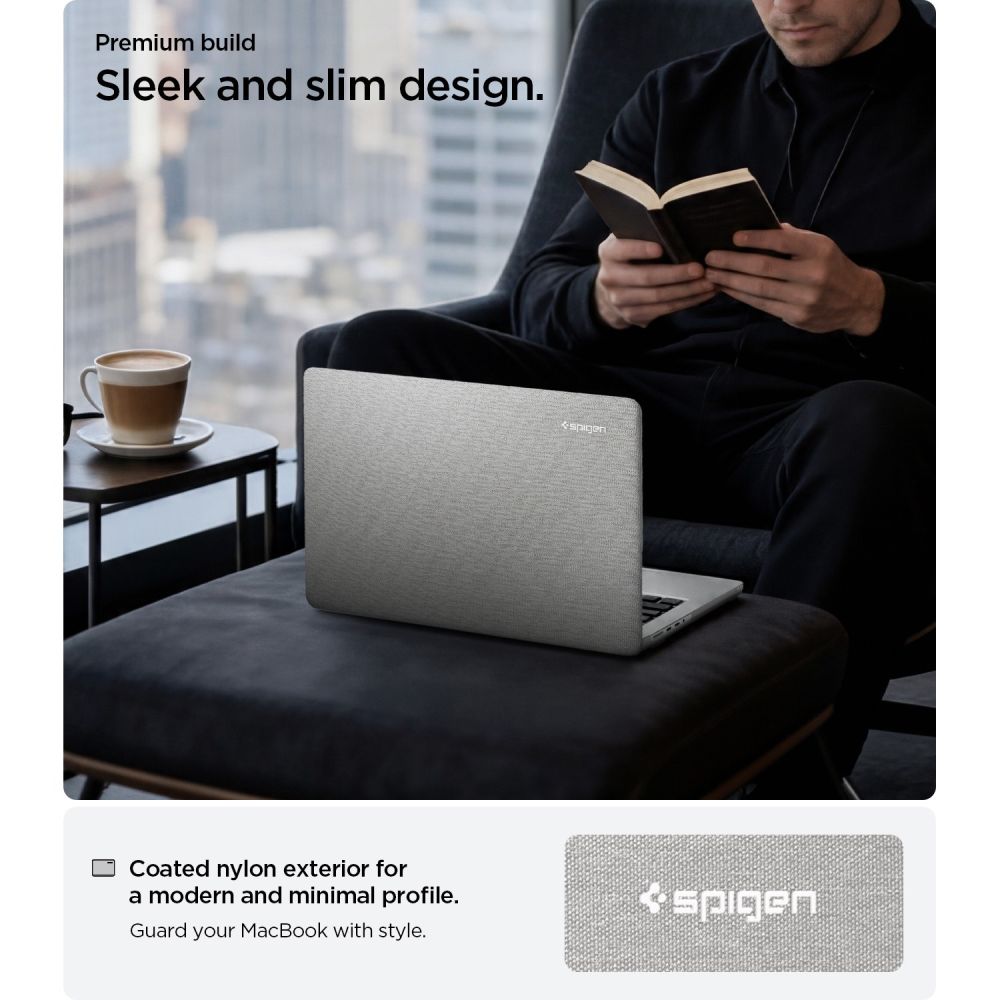 Spigen Urban Fit-etui til MacBook Pro 14" 2021 / 2023 / 2024 / 2025 / 2026 – Grå