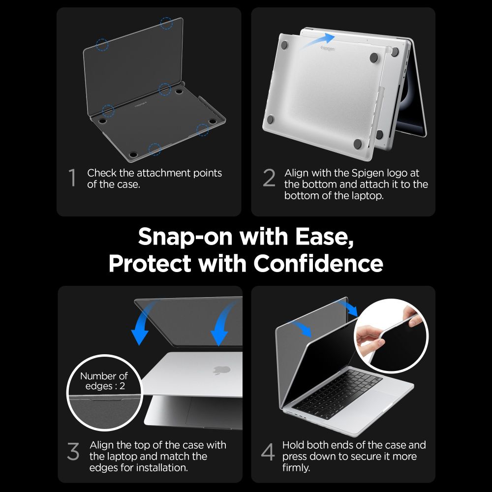 Spigen AirSkin-etui til MacBook Pro 16" 2021 / 2023 / 2024 / 2025 / 2026 – Gennemsigtig, mat