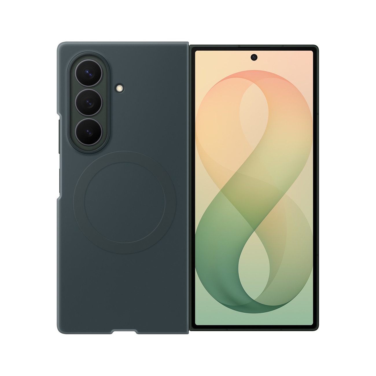 Samsung silikone-magnetetui til Galaxy Z Fold 8, MagSafe-kompatibelt + 2 antirefleksfolier – grøn