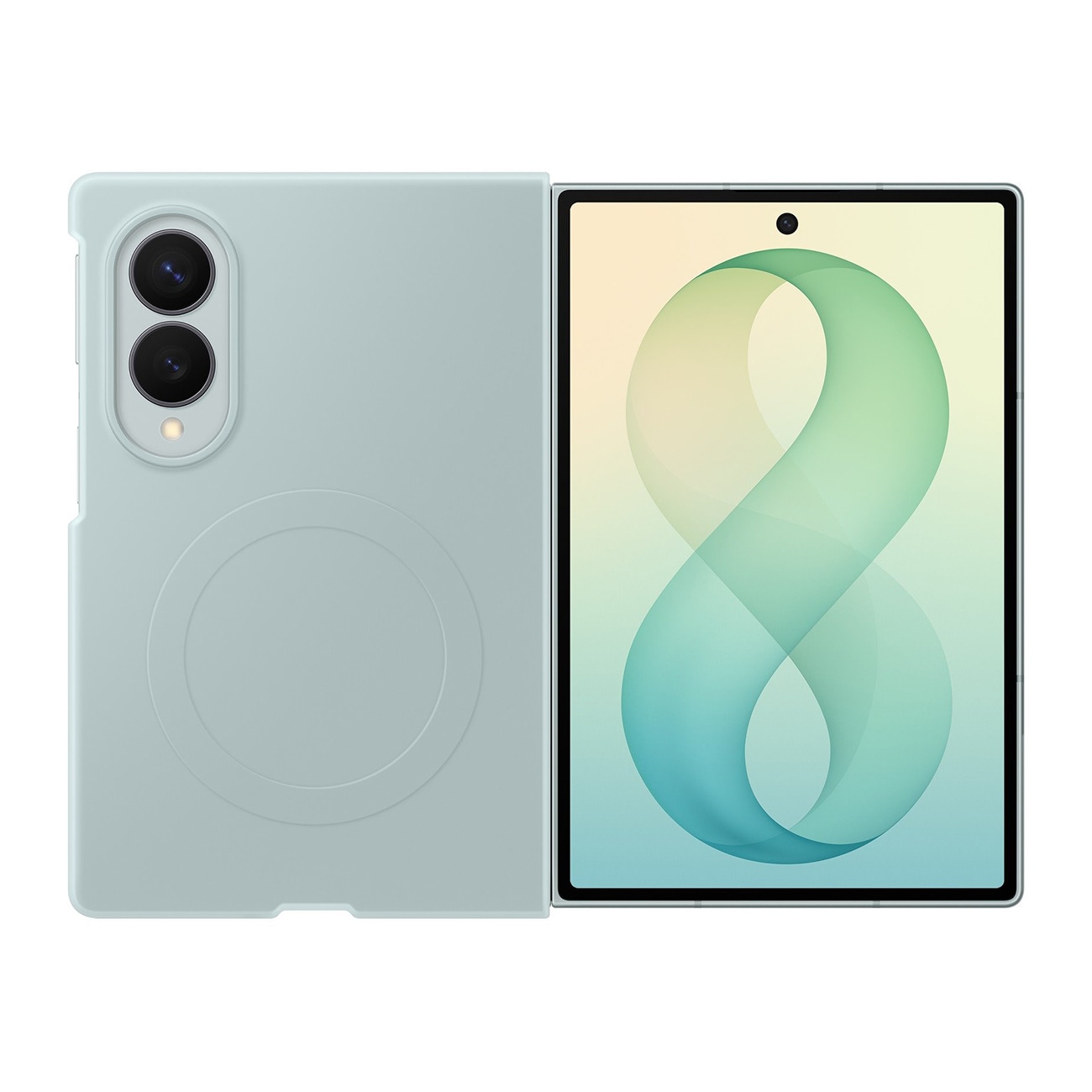 Samsung silikone-magnetetui til Galaxy Z Fold 8, MagSafe-kompatibelt + 2 antirefleksfolier – grøn