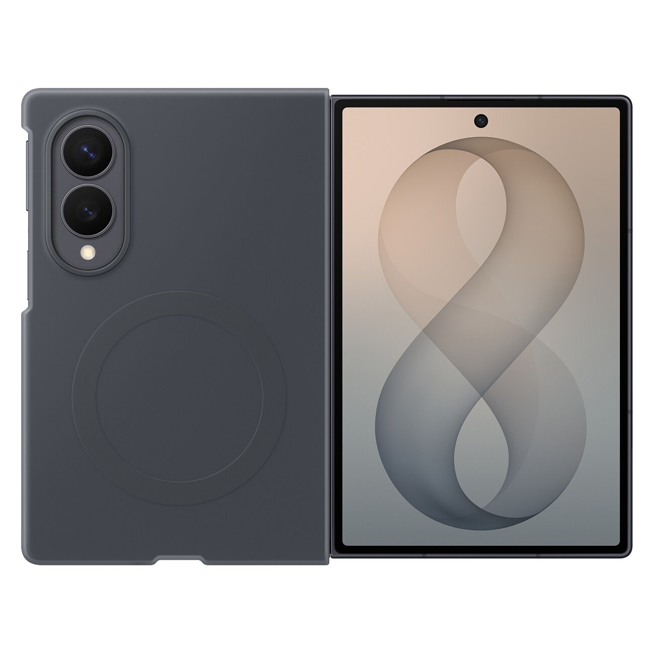 Samsung silikone-magnetetui til Galaxy Z Fold 8, MagSafe-kompatibelt + 2 antirefleksfolier – sort