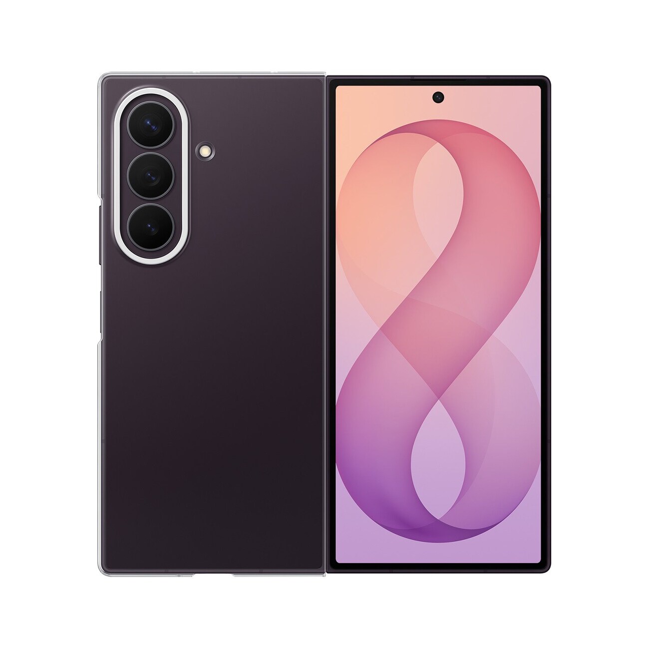 Samsung Clear Case til Samsung Galaxy Z Fold 8 Ultra, 0,8 mm + 2 stk. antirefleksfilm – gennemsigtig