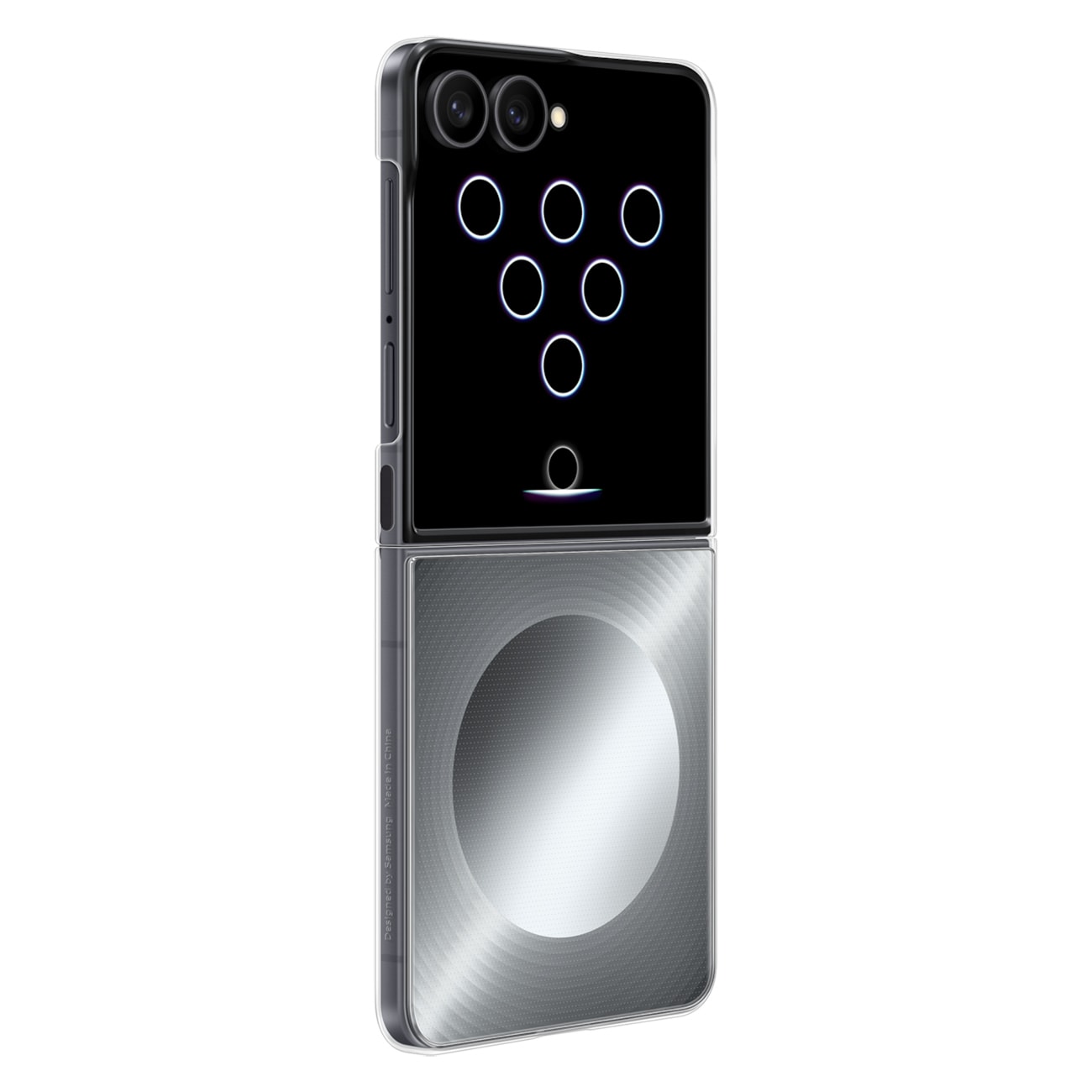 Samsung Flipsuit-etui til Samsung Galaxy Z Flip 8 med interaktivt LED-kort – gråt
