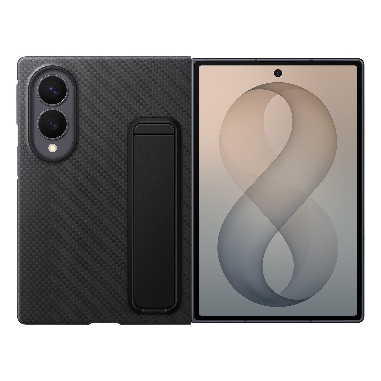 Samsung Carbon Standing Case EF-XF971SBE til Galaxy Z Fold 8 m/stativ + 2 antirefleksfolier – sort