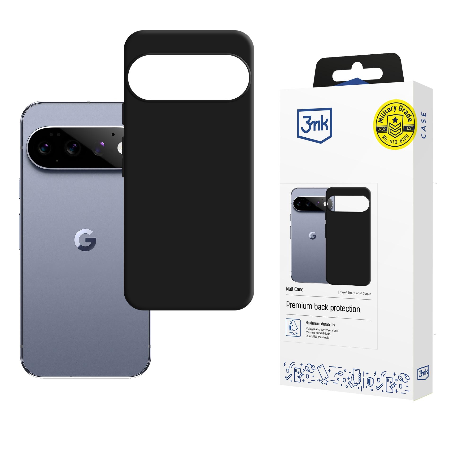 3mk Matt-etui til Google Pixel 11 / Pixel 11 Pro – Sort