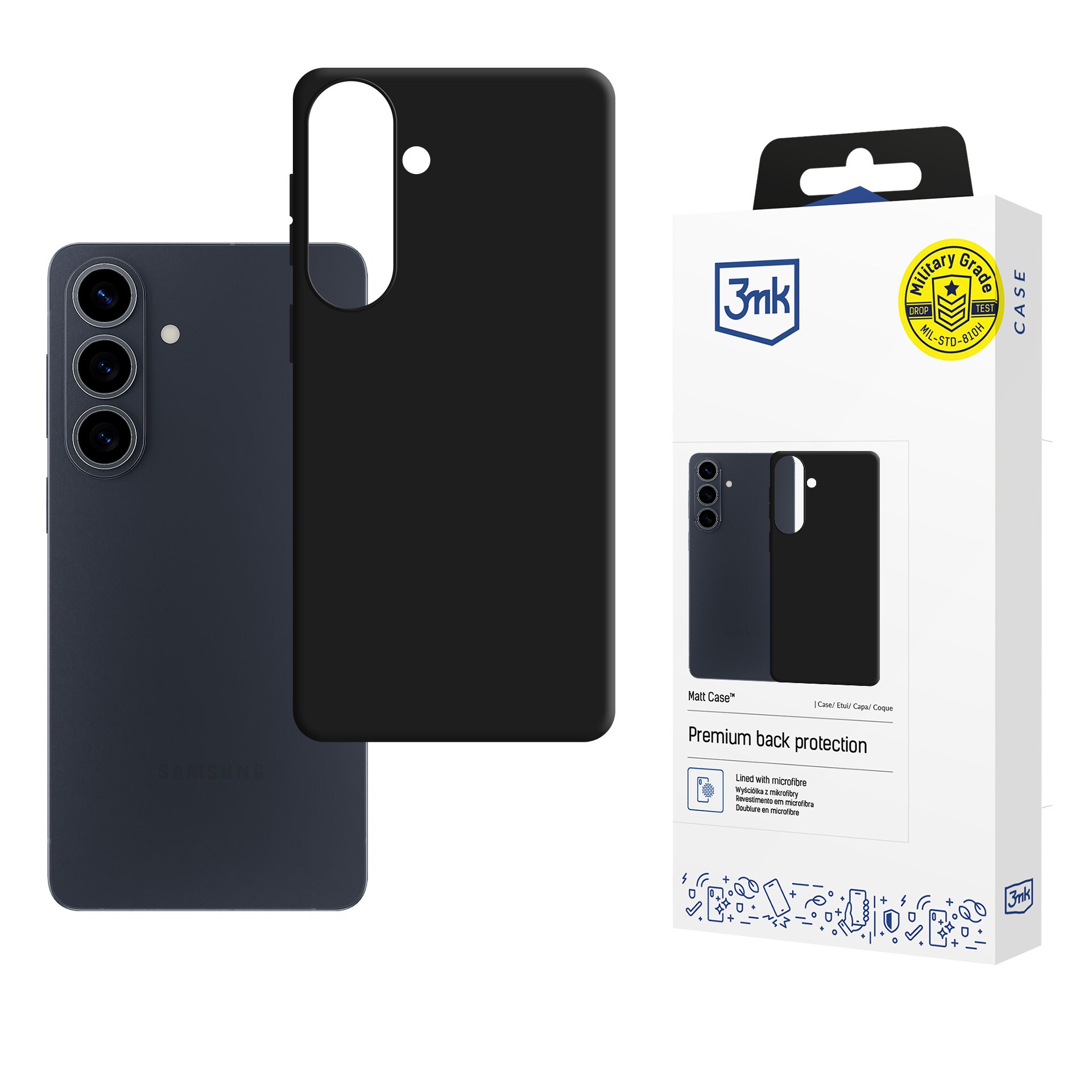3mk Matt-etui til Samsung Galaxy S26 FE – Sort