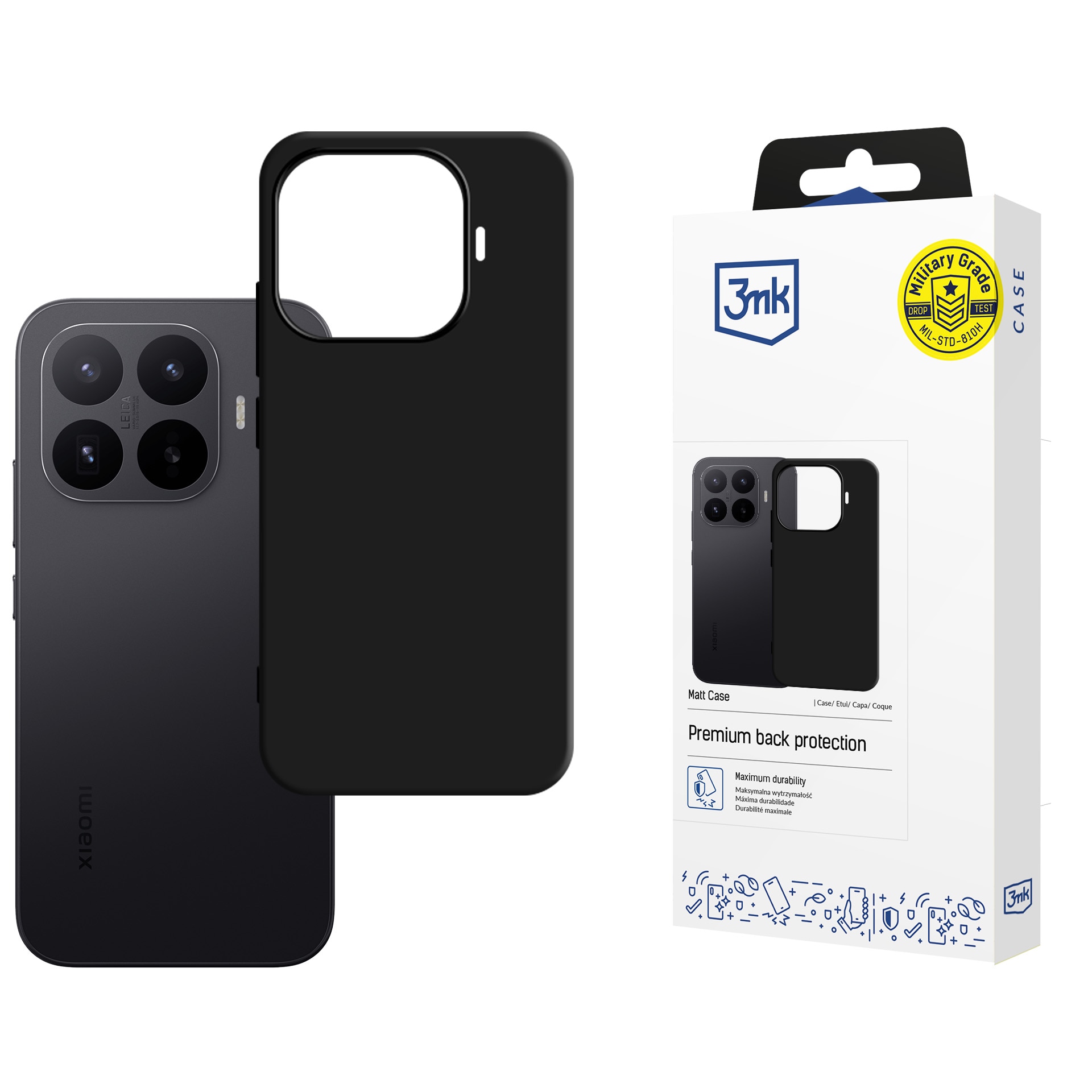 3mk Matt-etui til Xiaomi 17T – sort
