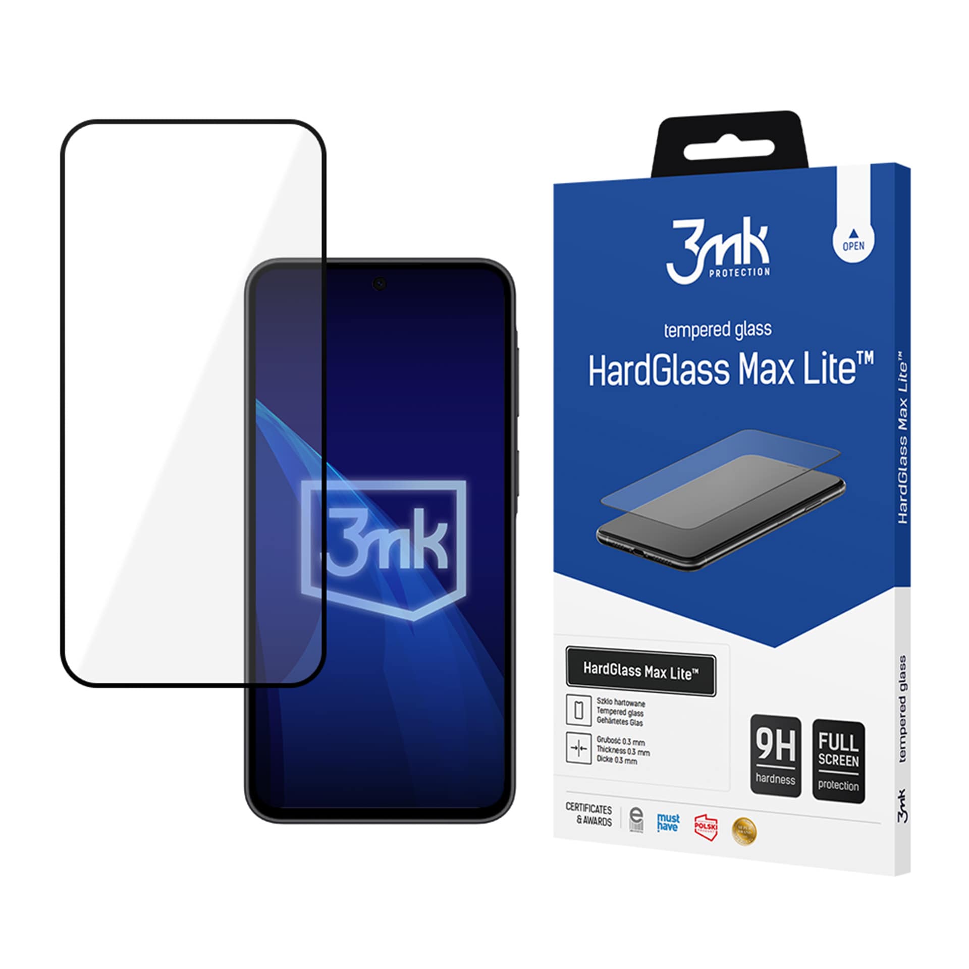 3mk HardGlass Max Lite sort hærdet glas til Samsung Galaxy A37
