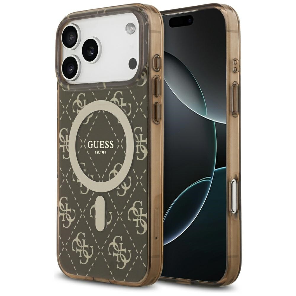 Guess IML 4G-baggrunds-MagSafe-etui til iPhone 17 Pro – Brun