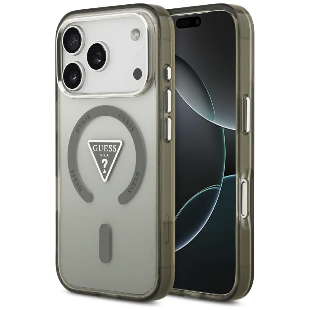 Guess IML-etui med gradient-trekantlogo og MagSafe til iPhone 17 Pro Max – Grøn