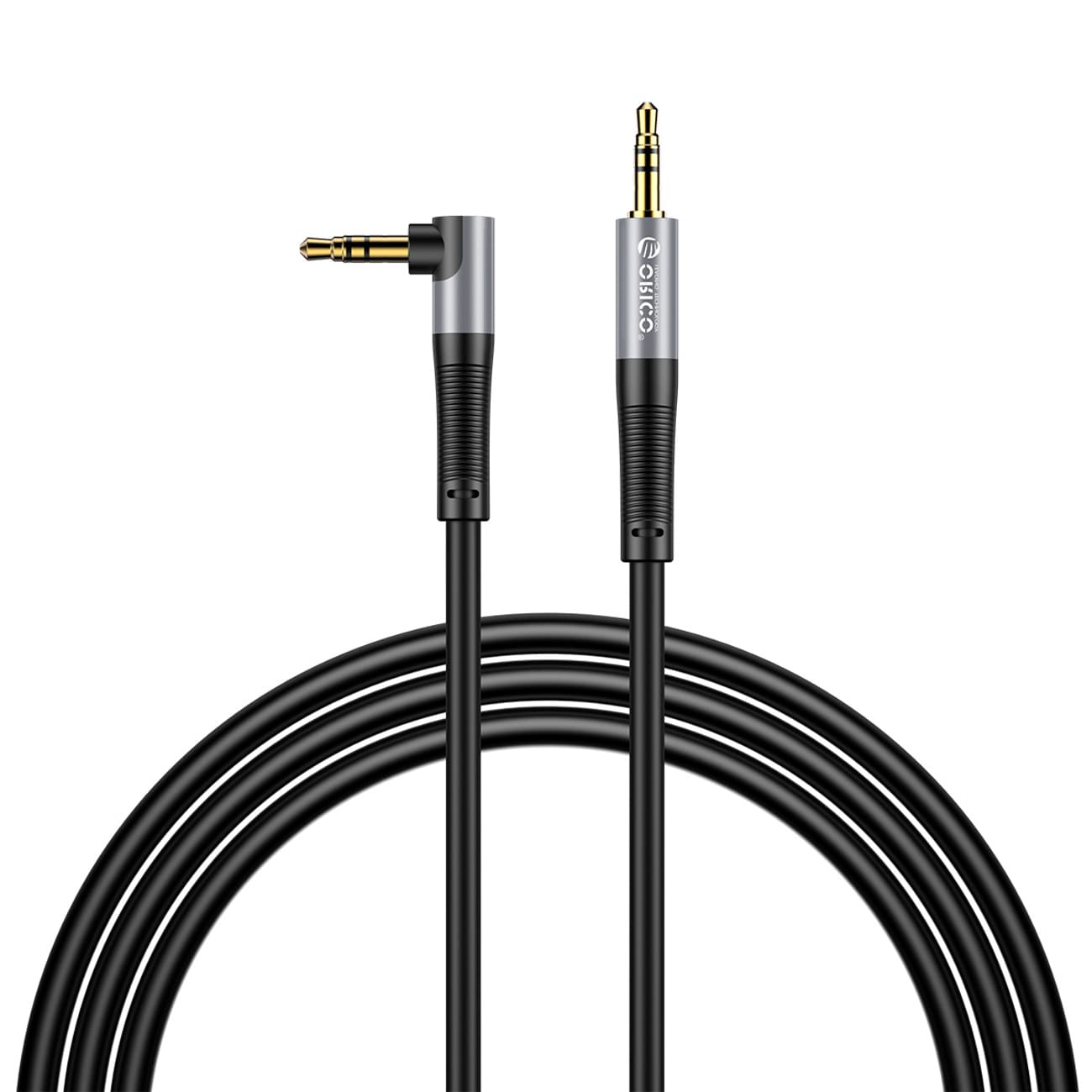 Orico AXW 3,5 mm mini-jack-til-mini-jack-lydkabel, vinklet, 1 m – sort