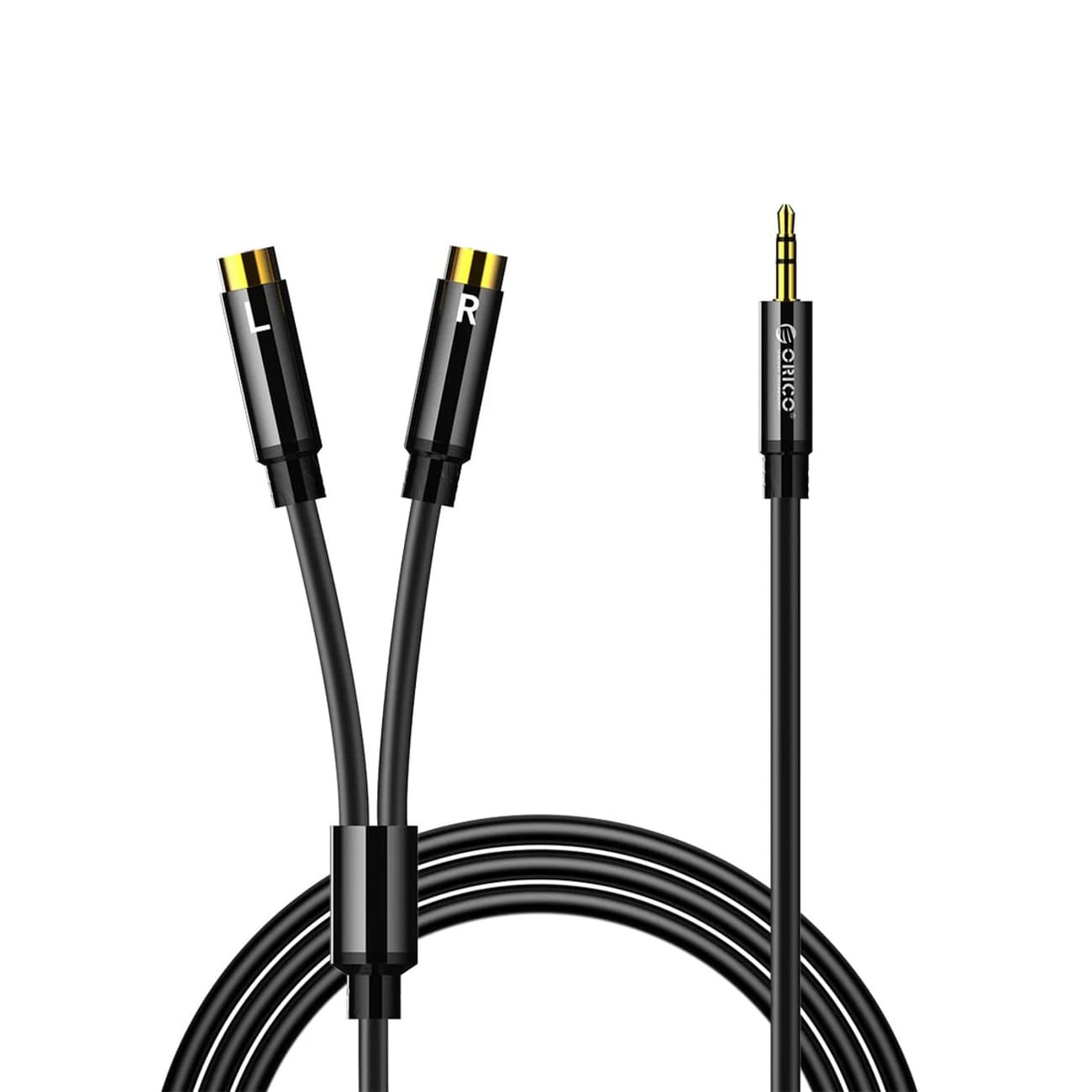 Orico AXRF lydkabel, 3,5 mm mini-jack til 2x RCA-hunstik, 5 m – sort