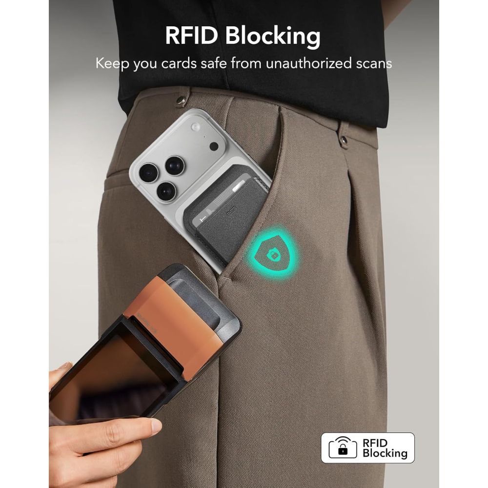 ESR Classic RFID-magnetisk tegnebogsstativ med MagSafe – sort