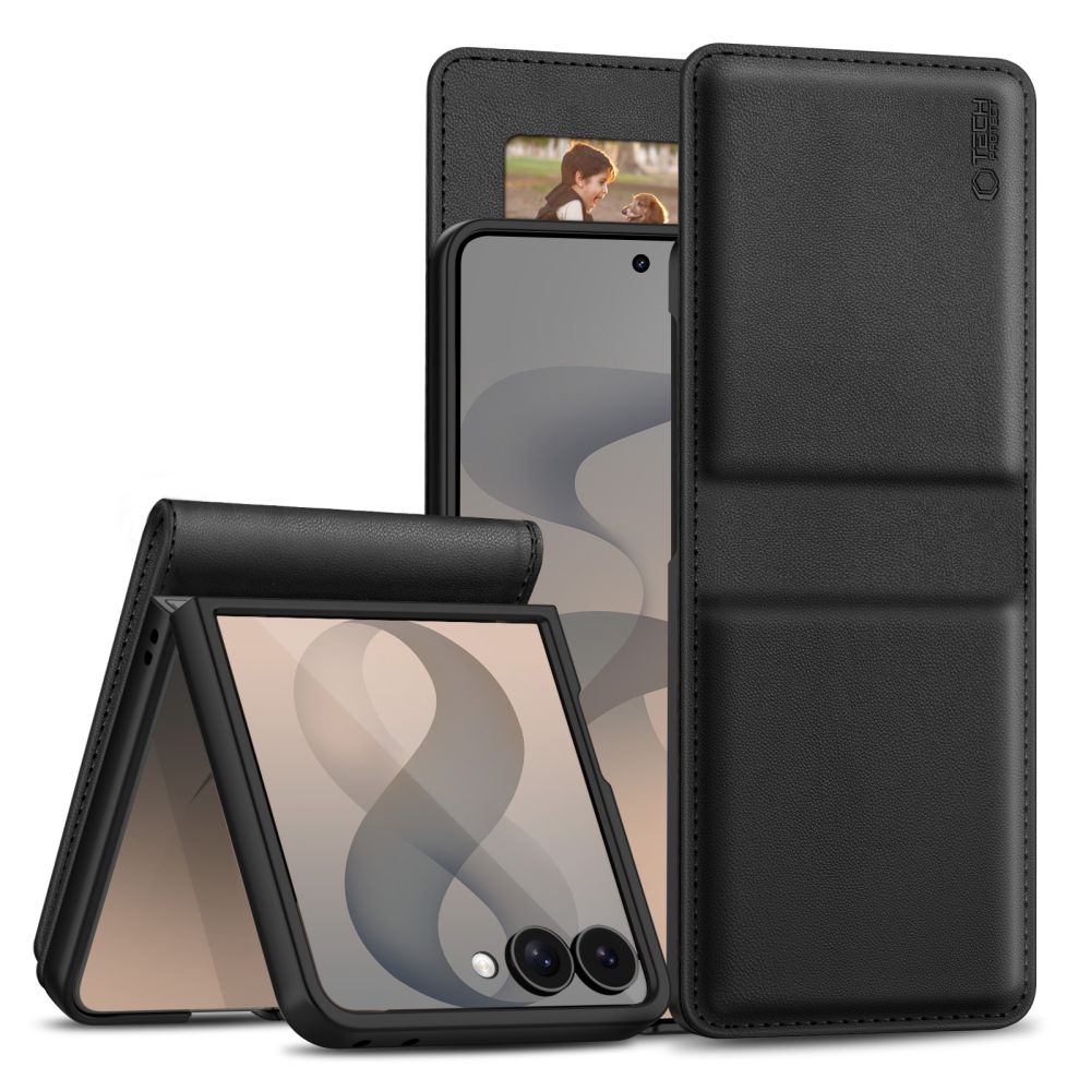 Tech-Protect-lommebogsetui til Samsung Galaxy Z Flip 8 – Sort