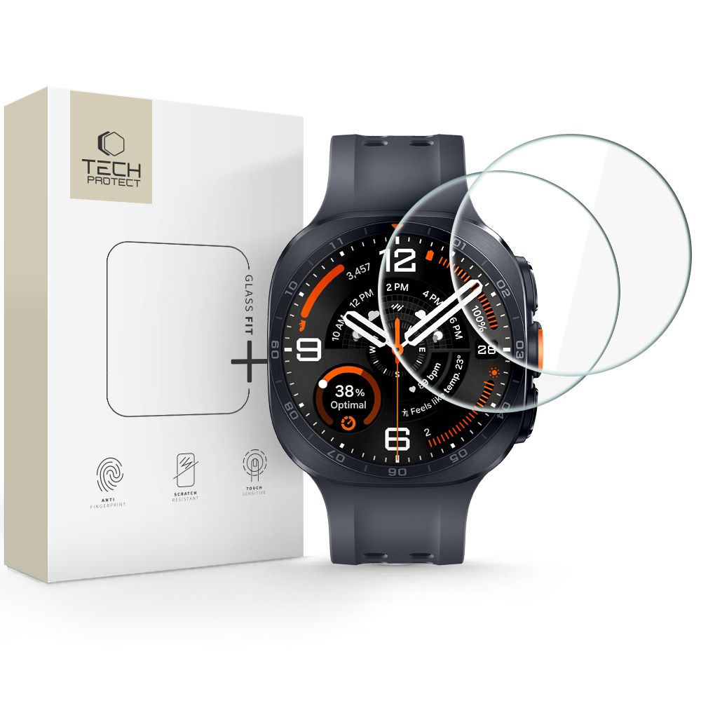 Tech-Protect Glass Fit+ 2-pak hærdet glas til Samsung Galaxy Watch Ultra 2 2026 47 mm