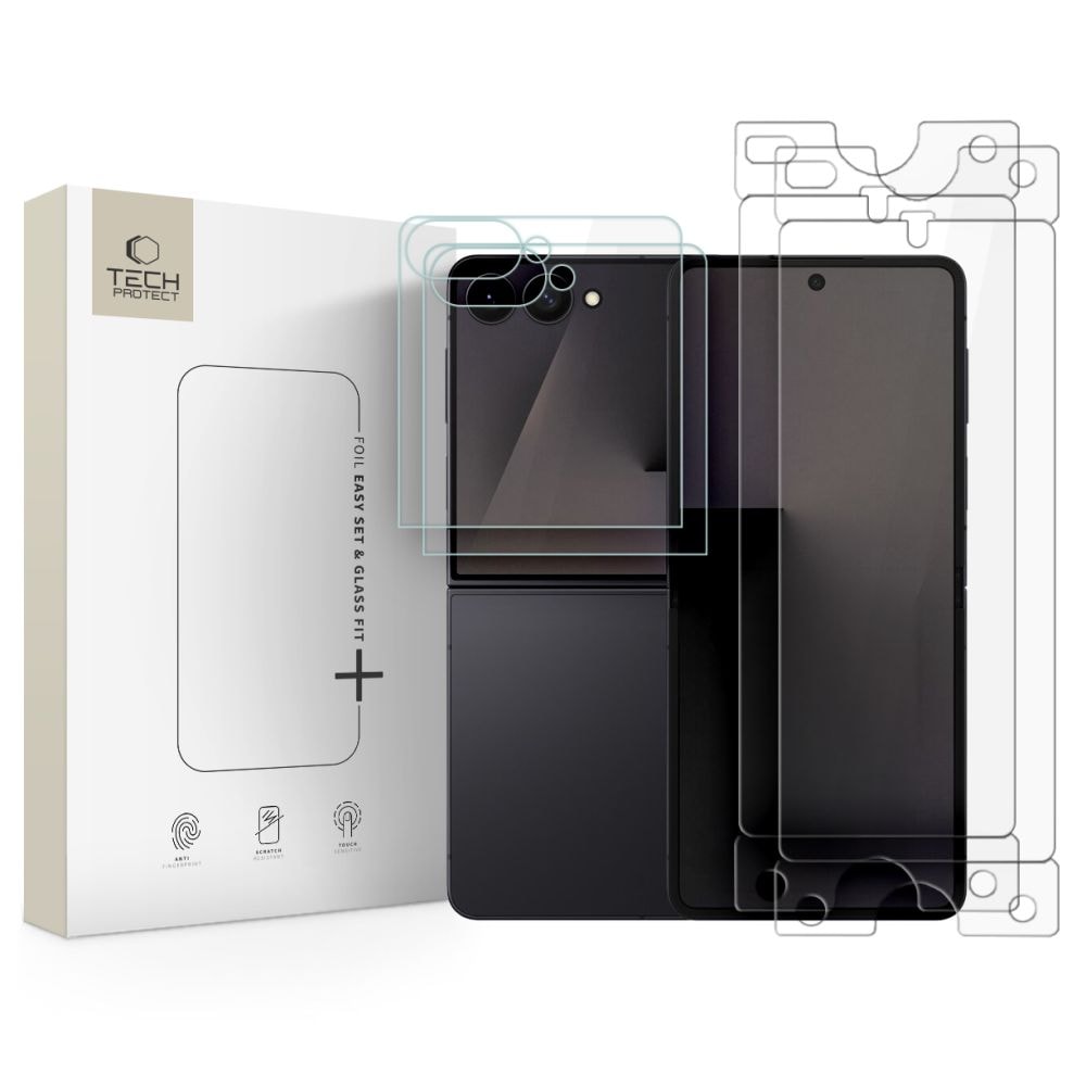 Tech-Protect Glass Fit+ 2-pak hærdet glas + Hydro Flex+ 2-pak hydrogel-film til Galaxy Z Flip 7/8