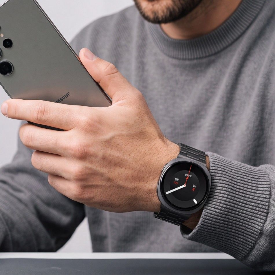 Tech-Protect armbånd i rustfrit stål til Samsung Galaxy Watch 40/44/46 mm – Sort