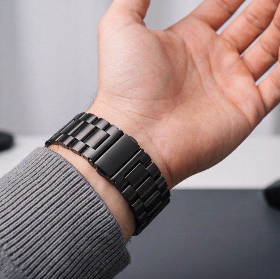 Tech-Protect armbånd i rustfrit stål til Samsung Galaxy Watch 40/44/46 mm – Sort