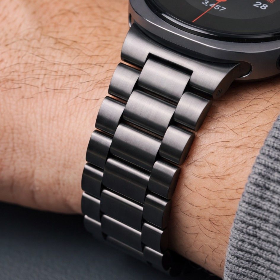 Tech-Protect armbånd i rustfrit stål til Samsung Galaxy Watch 40/44/46 mm – Sort