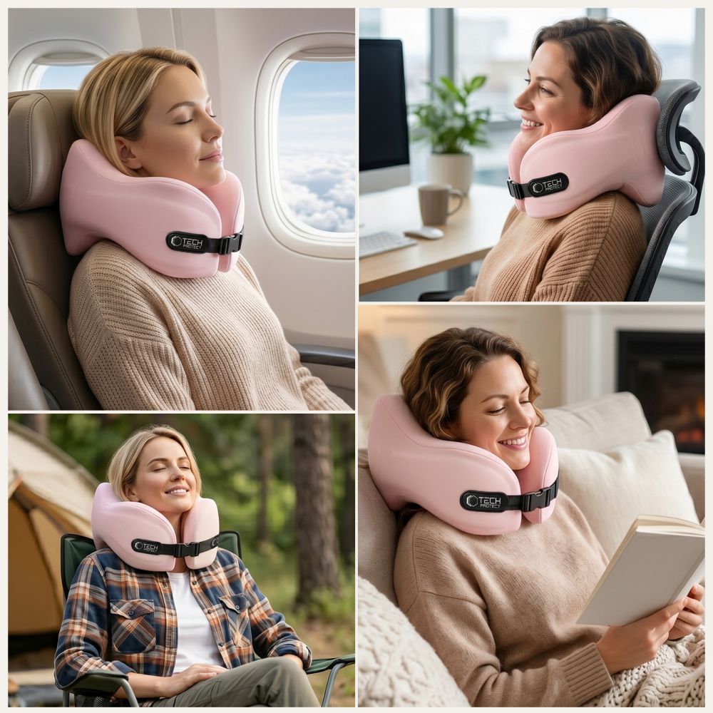 Tech-Protect ComfortRest rejsepude – lyserød