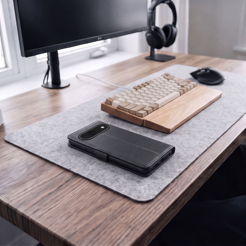 Tech-Protect-lommebogsetui til Google Pixel 11 / 11 Pro – mat sort