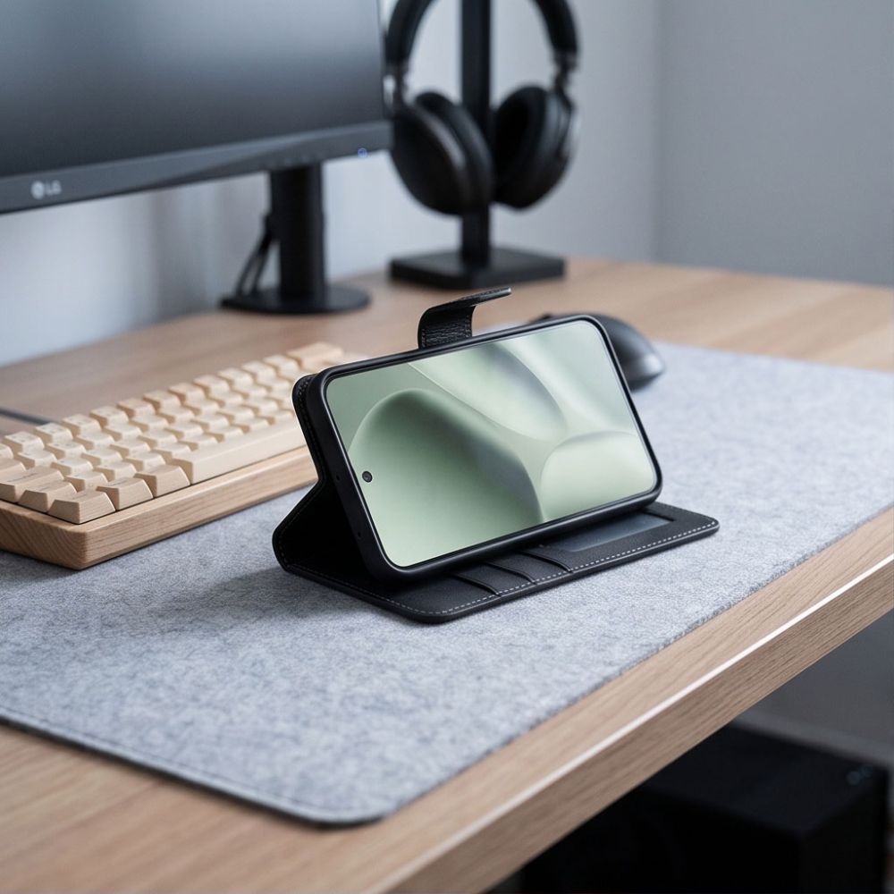 Tech-Protect-lommebogsetui til Google Pixel 11 / 11 Pro – mat sort