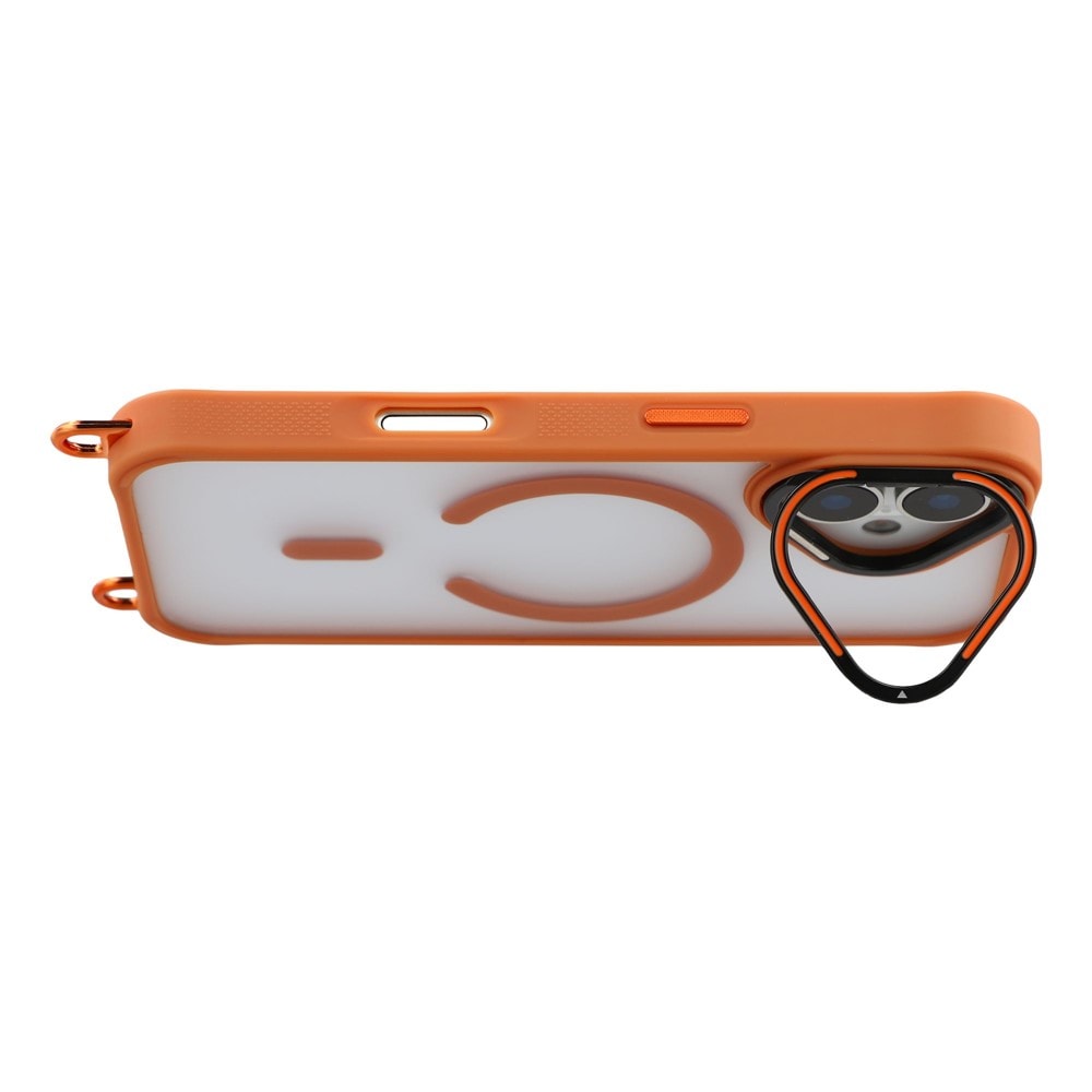 iPhone 17-etui m/ justerbar skulderrem og MagSafe-kameraramme (stativ) – orange