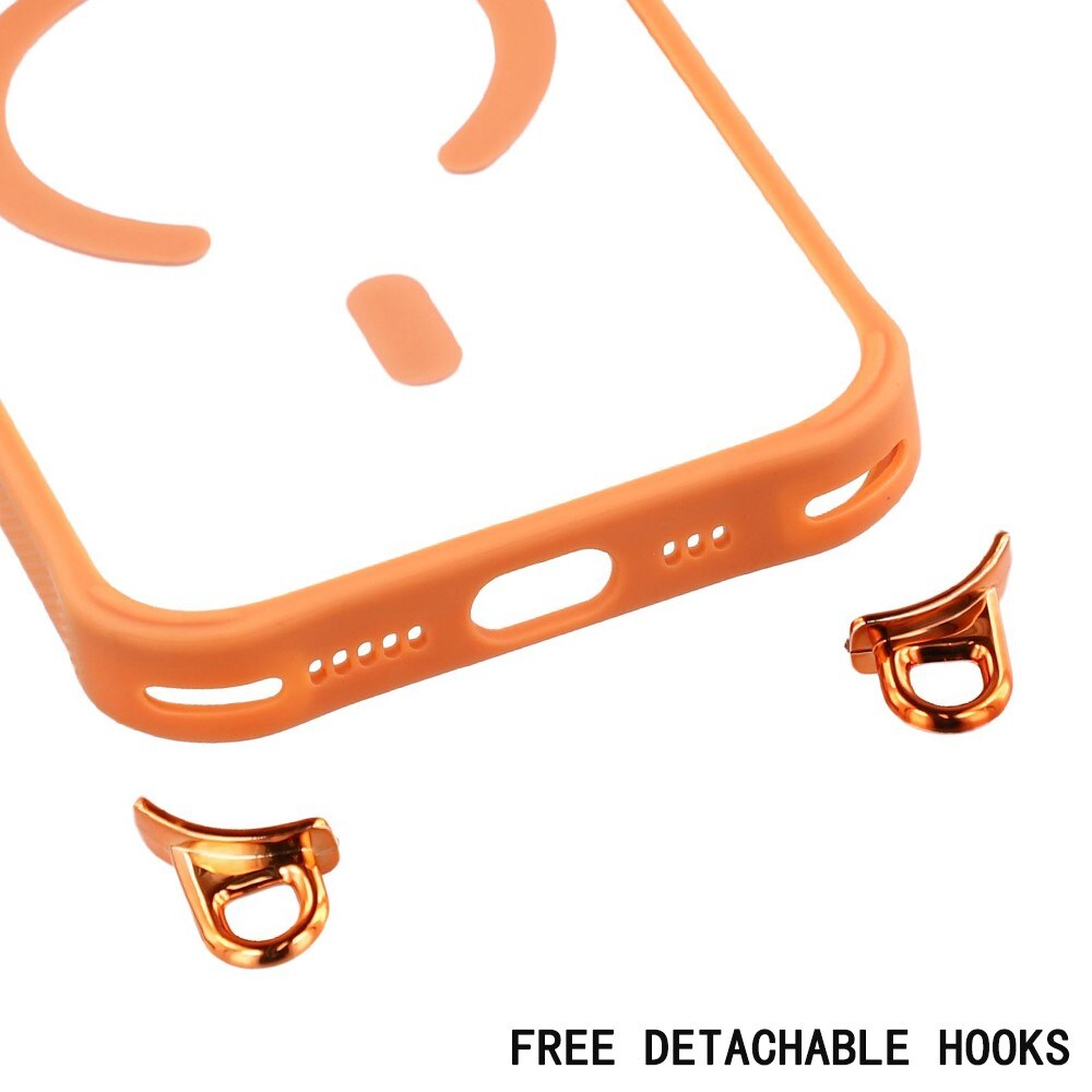 iPhone 17-etui m/ justerbar skulderrem og MagSafe-kameraramme (stativ) – orange