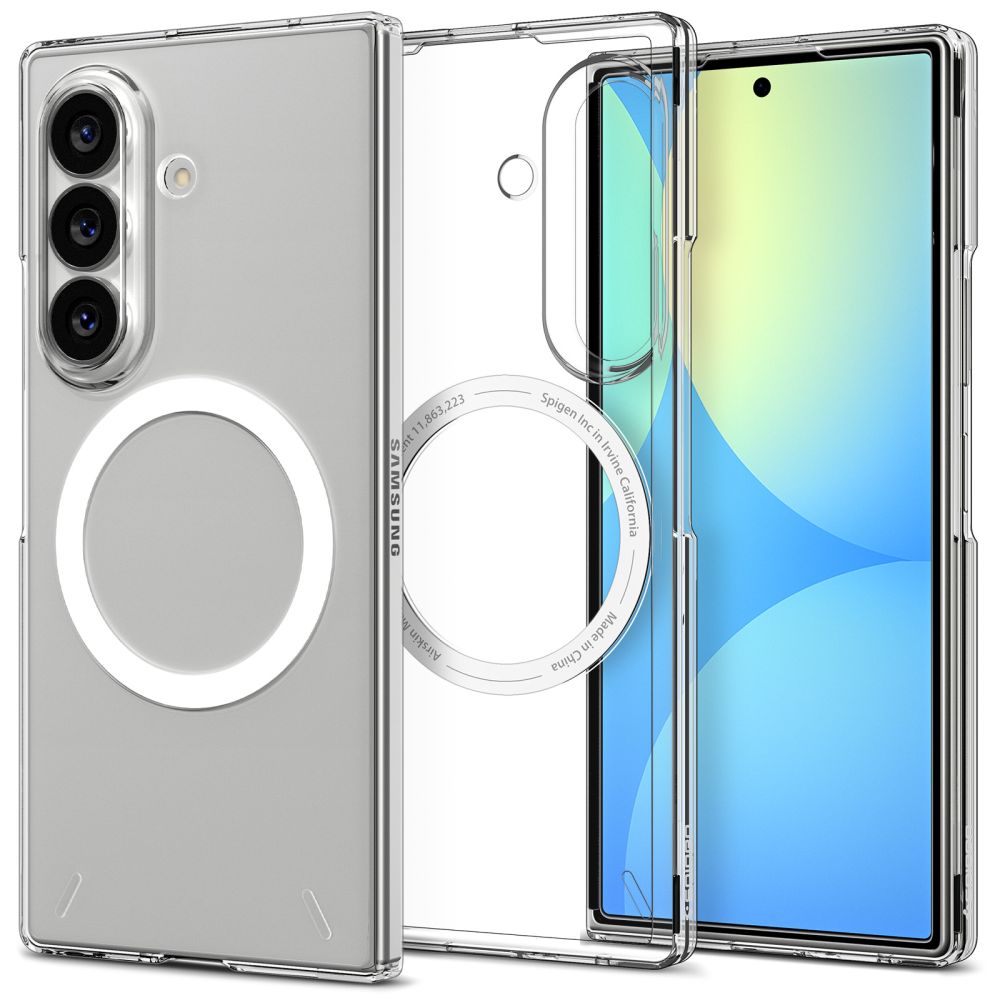 Spigen AirSkin MagFit-etui til Samsung Galaxy Z Fold 8 Ultra – gennemsigtigt og hvidt