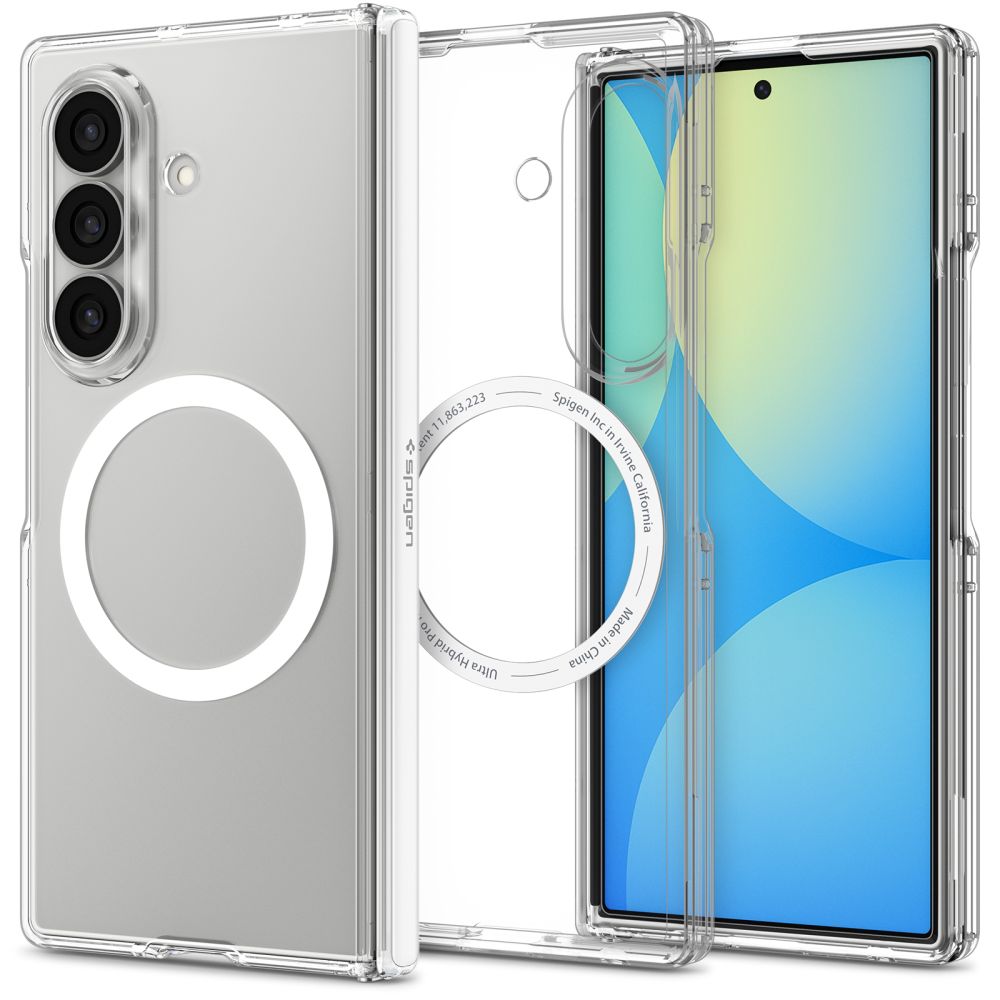 Spigen Ultra Hybrid Pro MagSafe-etui til Samsung Galaxy Z Fold 8 Ultra – gennemsigtigt og hvidt