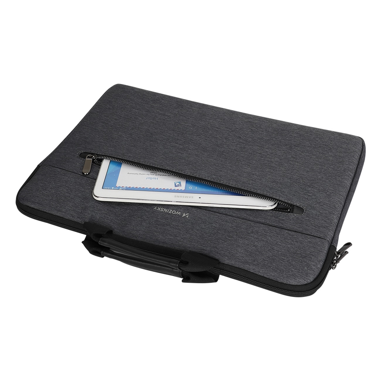 Wozinsky WTL-15 15,6" bærbar-taske med håndtag og metallynlås – grå