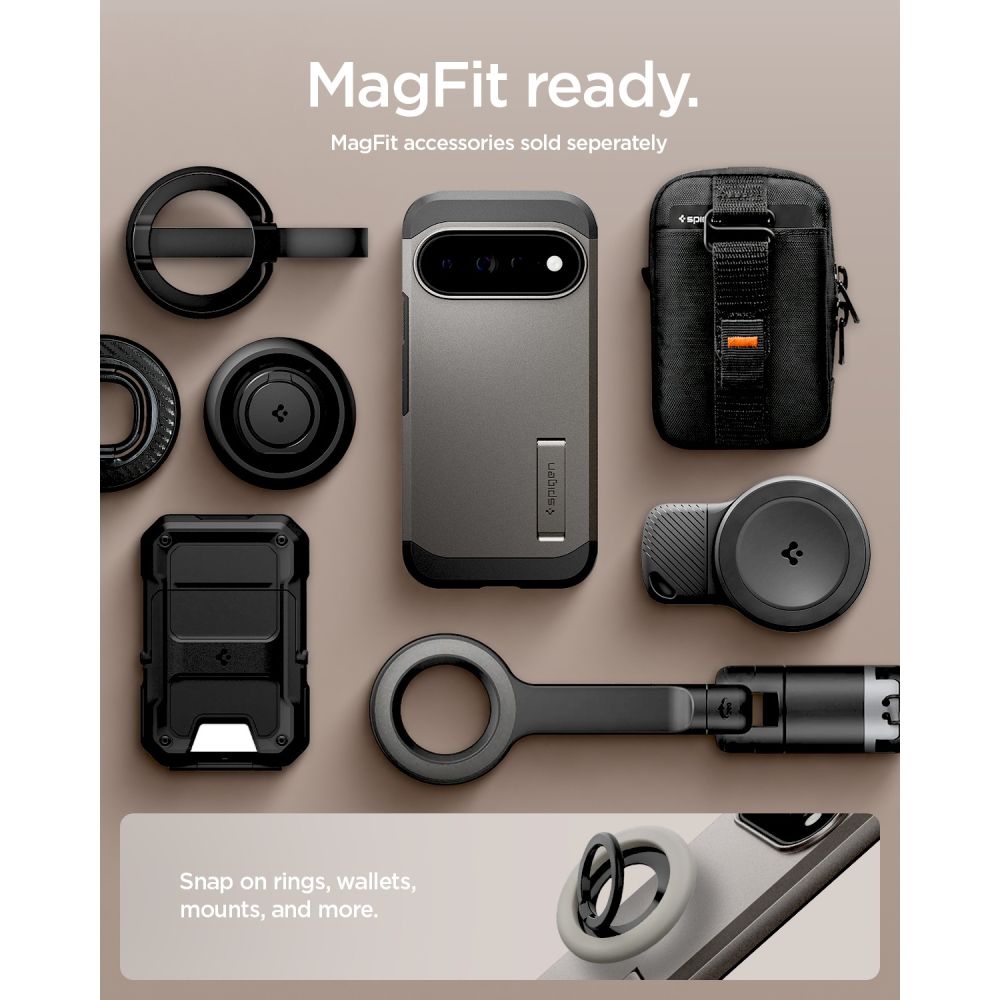Spigen Tough Armor Mag MagSafe-etui til Google Pixel 11 Pro – mørkegrå