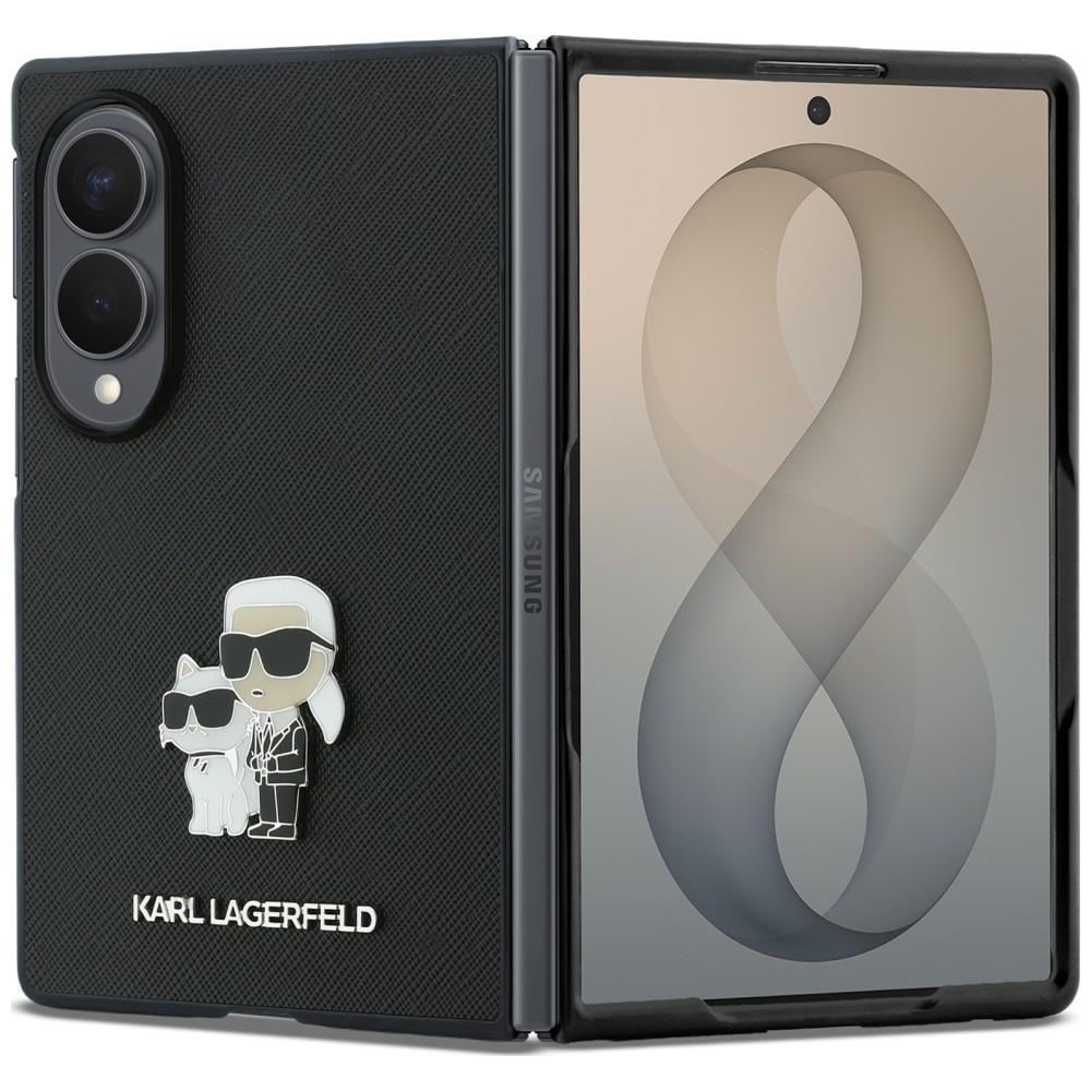 Karl Lagerfeld Saffiano Karl&Choupette-nåleetui til Samsung Galaxy Z Fold 8 – Sort