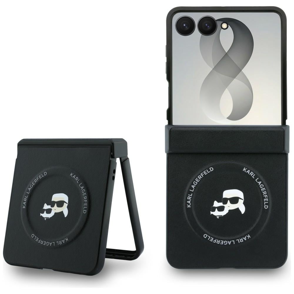 Karl Lagerfeld Karl&Choupette-pins MagSafe-etui til Samsung Galaxy Z Flip 8 – Sort