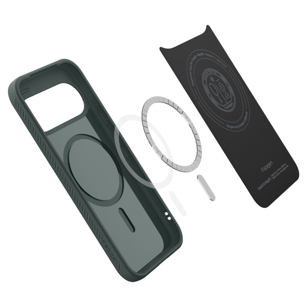 Spigen Liquid Air Mag MagSafe-etui til Google Pixel 11 – mørkegrøn