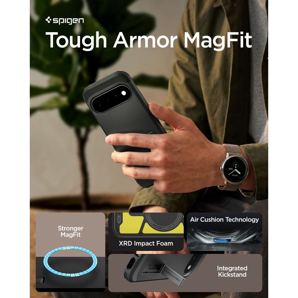 Spigen Tough Armor Mag MagSafe-etui til Google Pixel 11 – sort