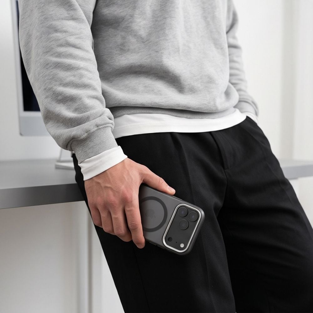 Tech-Protect MagZero MagSafe-etui til iPhone 17 Pro Max / 18 Pro Max – gennemskinnelig, mat sort