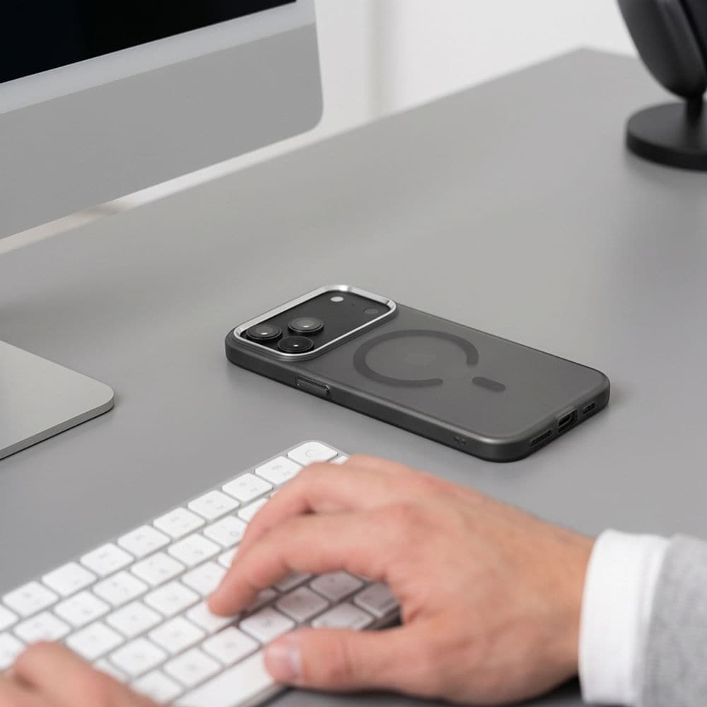 Tech-Protect MagZero MagSafe-etui til iPhone 17 Pro Max / 18 Pro Max – gennemskinnelig, mat sort