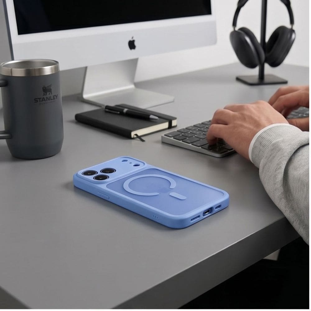 Tech-Protect BasicMag MagSafe-etui til iPhone 17 Pro Max / 18 Pro Max – Lys blå, mat